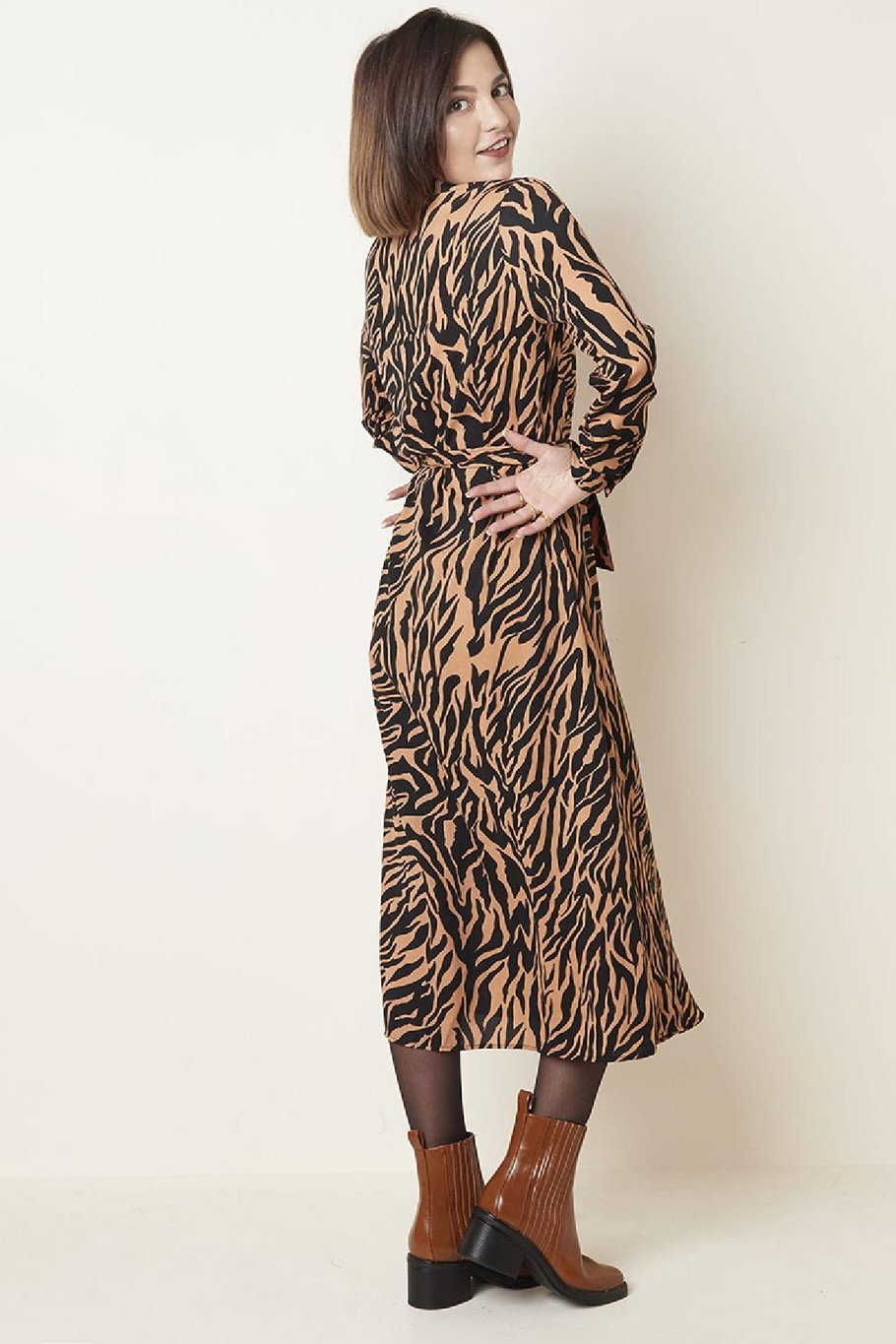 Kleid Animal Print Camel S Bild4