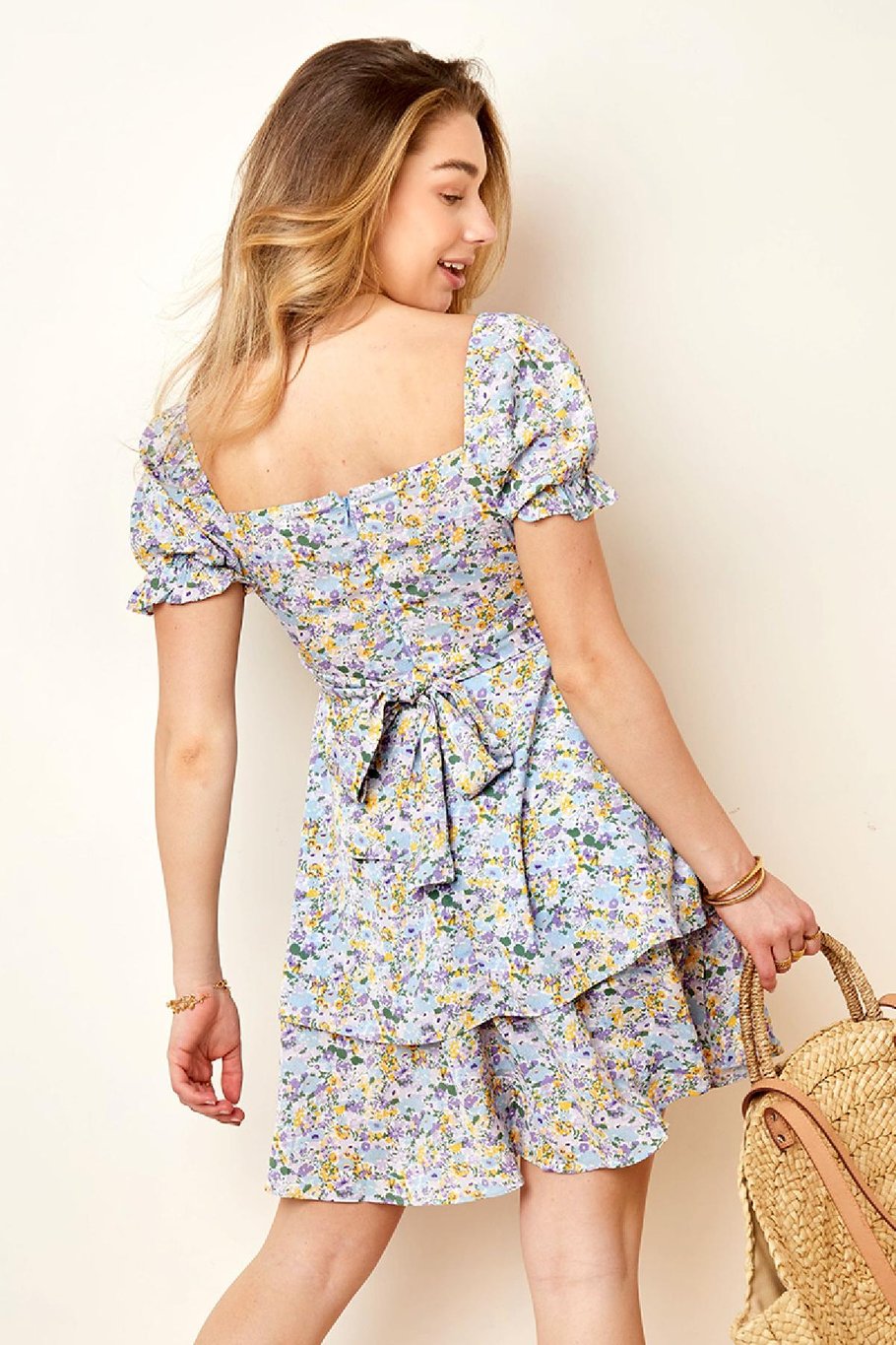 Robe Fleurie Eté Bleu S Image6