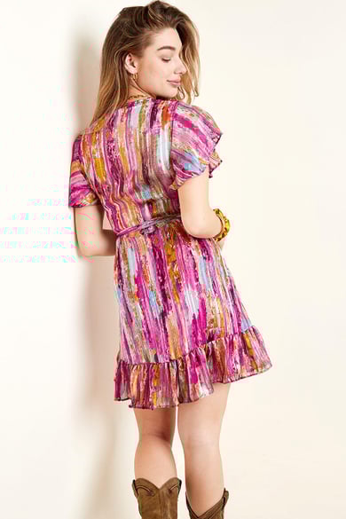 Colourful wrap dress Orange S h5 Picture6