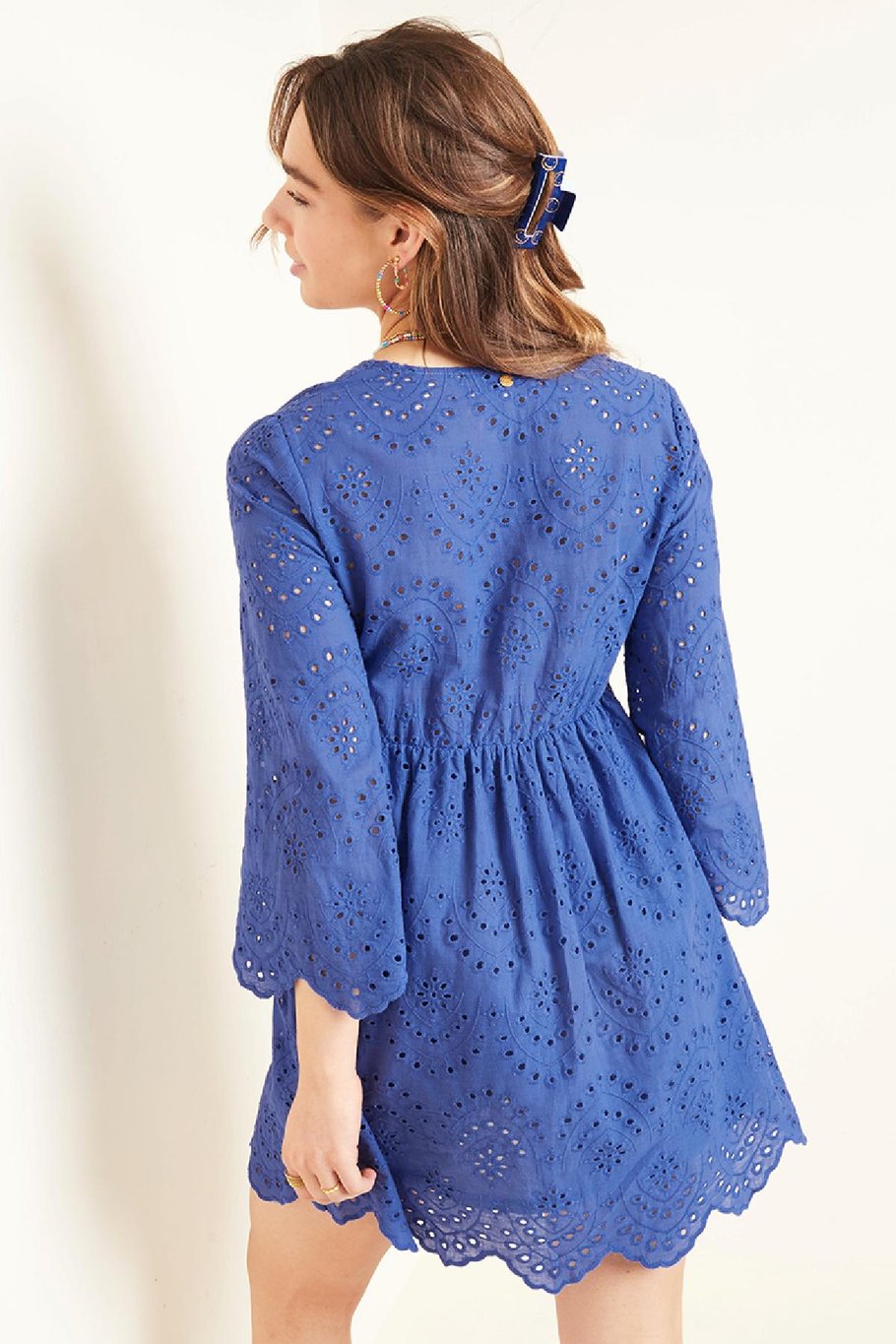 Broderie-Kleid Weiß S Bild7