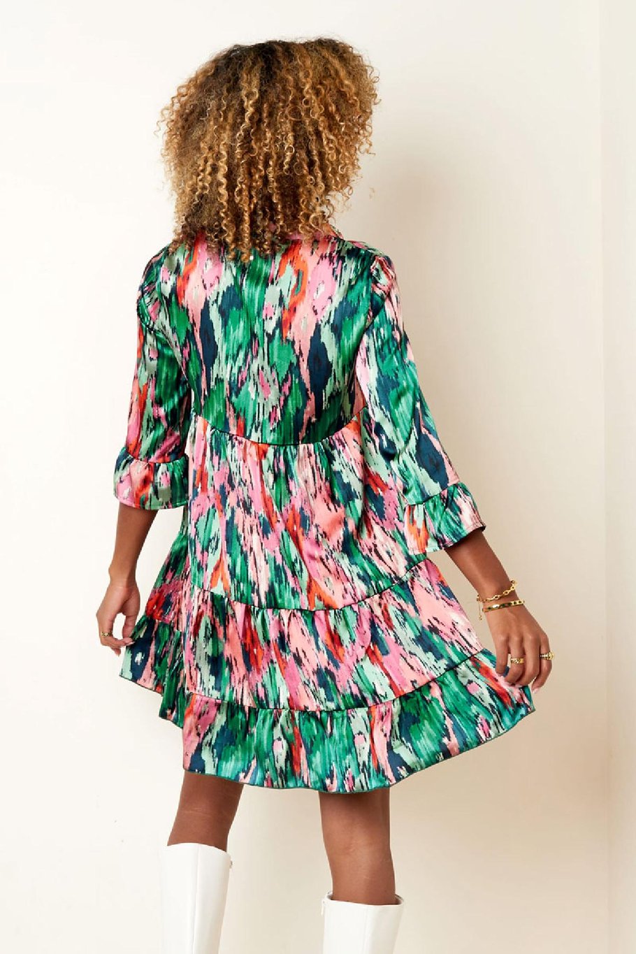 Robe aux couleurs d'automne Vert S Image6