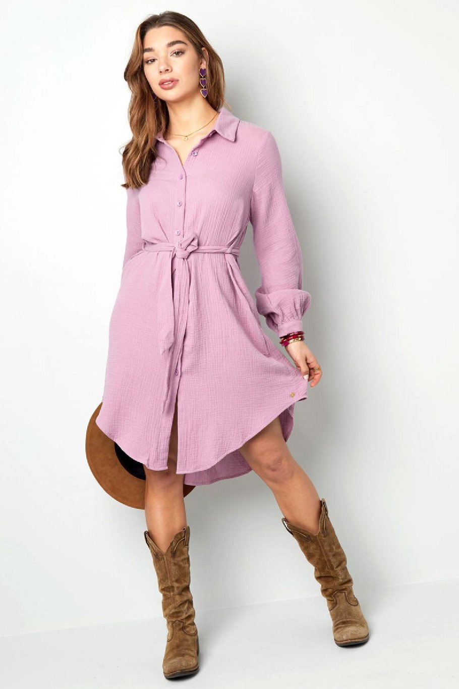 Basic-Kleid mit Knöpfen Schwarz S Bild5
