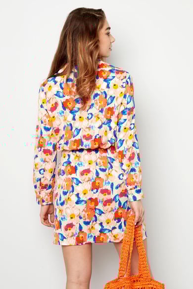 Kleid mit Blumendruck und Knopfdetail Multi M h5 Bild5