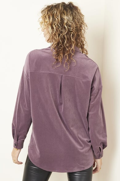 Camisa larga de pana Gris S h5 Imagen4
