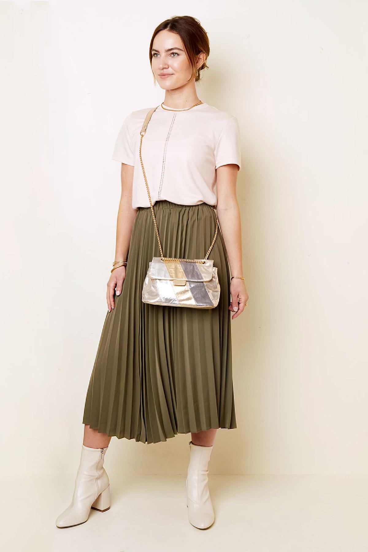 T-shirt with broderie stripe Grey S Picture7