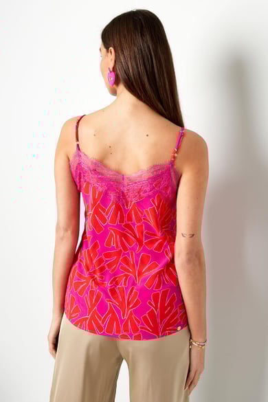 Top stampa colorata con pizzo Yellow S h5 Immagine5