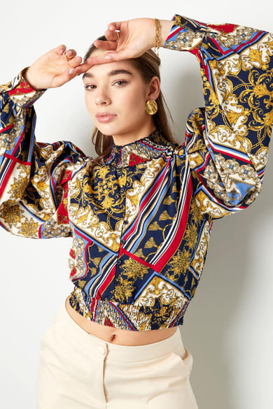 Crop top imprimé Orange S h5 Image2