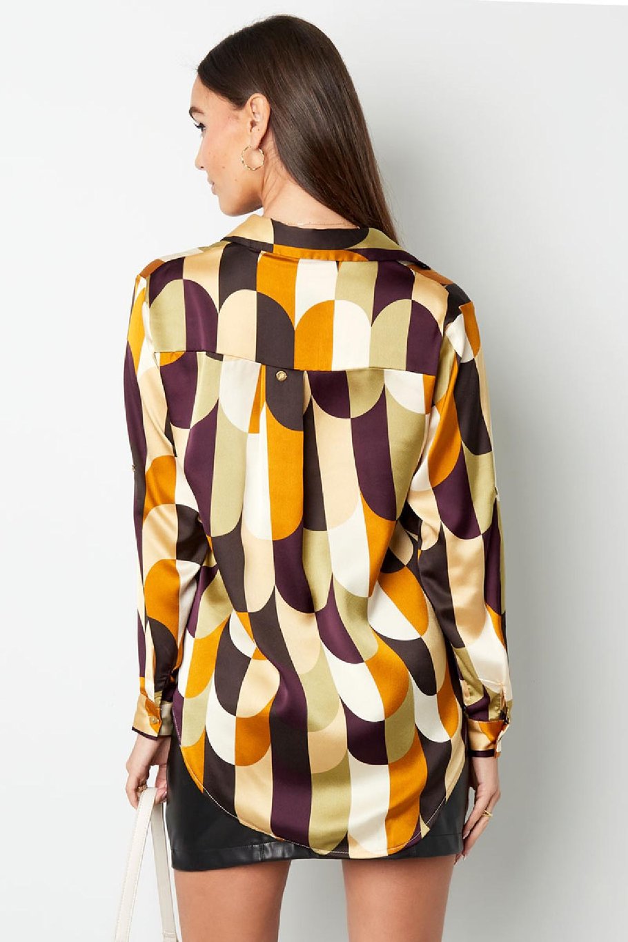 Blouse grafische print Beige S h5Afbeelding8