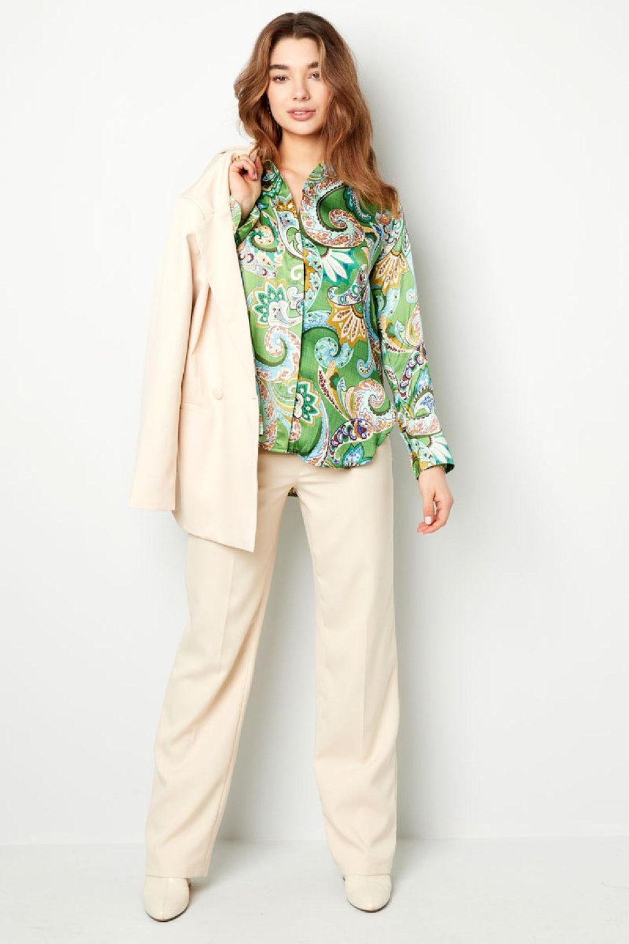 Blouse met vrolijke print Oranje S Afbeelding5