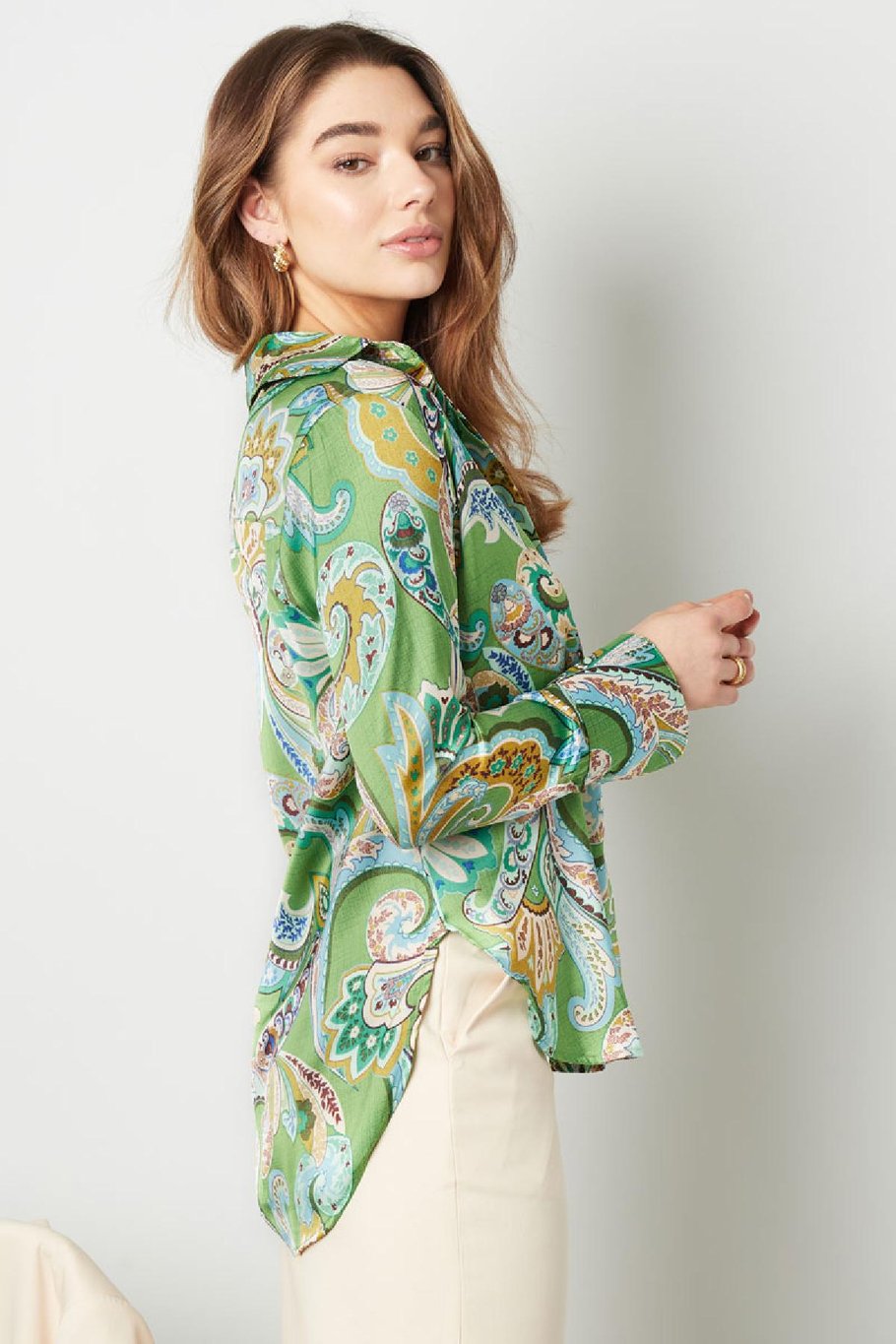 Blouse met vrolijke print Oranje S Afbeelding6