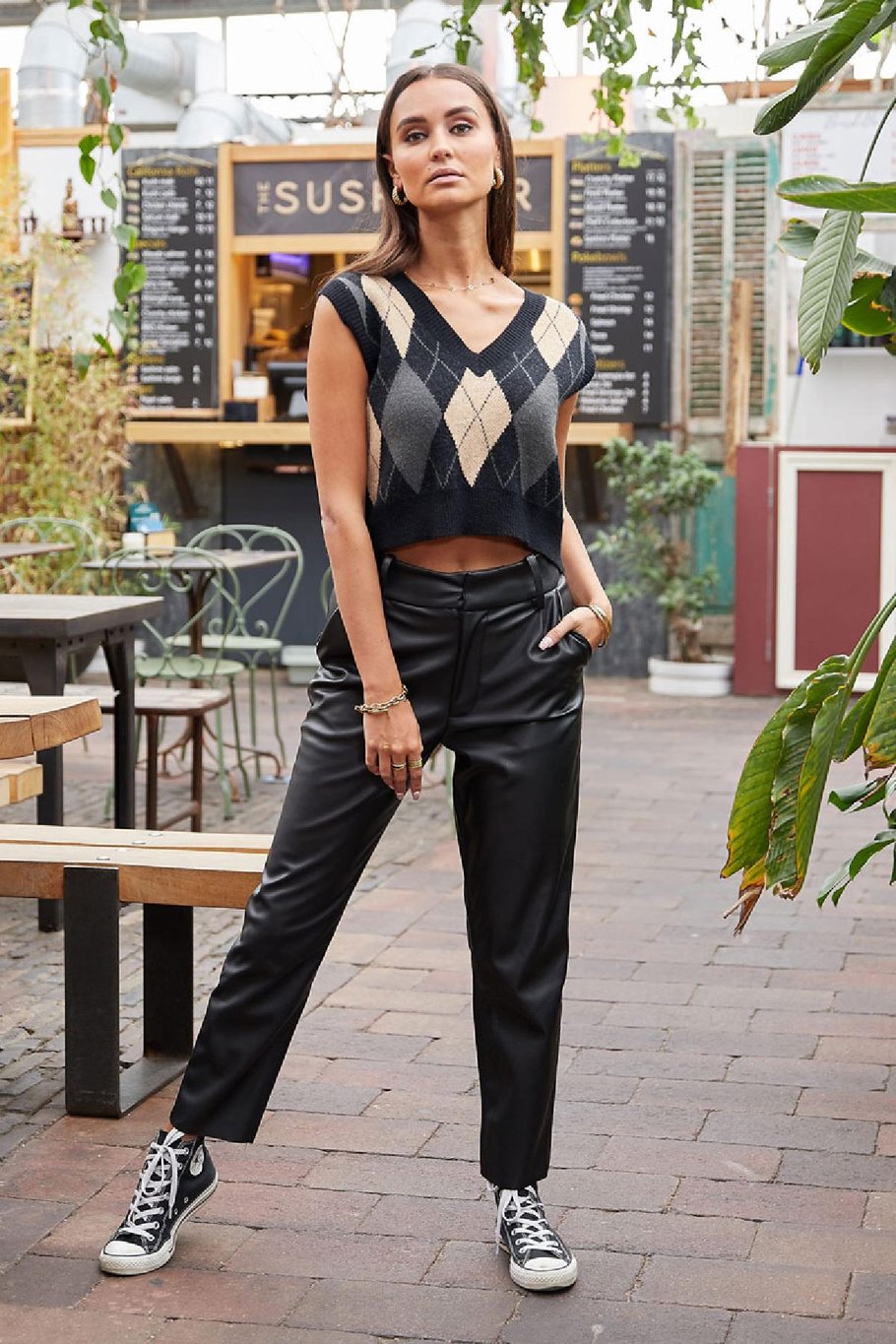 PU Leather Pants Black S Picture3