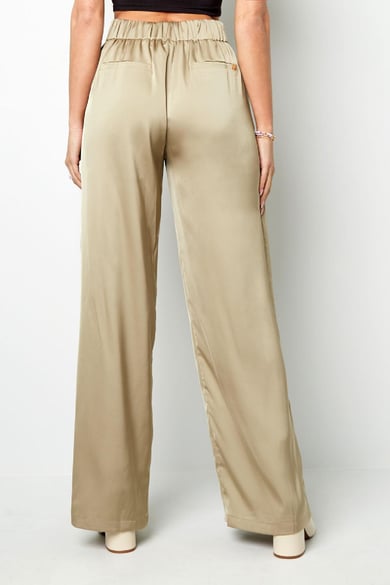 Pantalón tejido brillante Crema S h5 Imagen7
