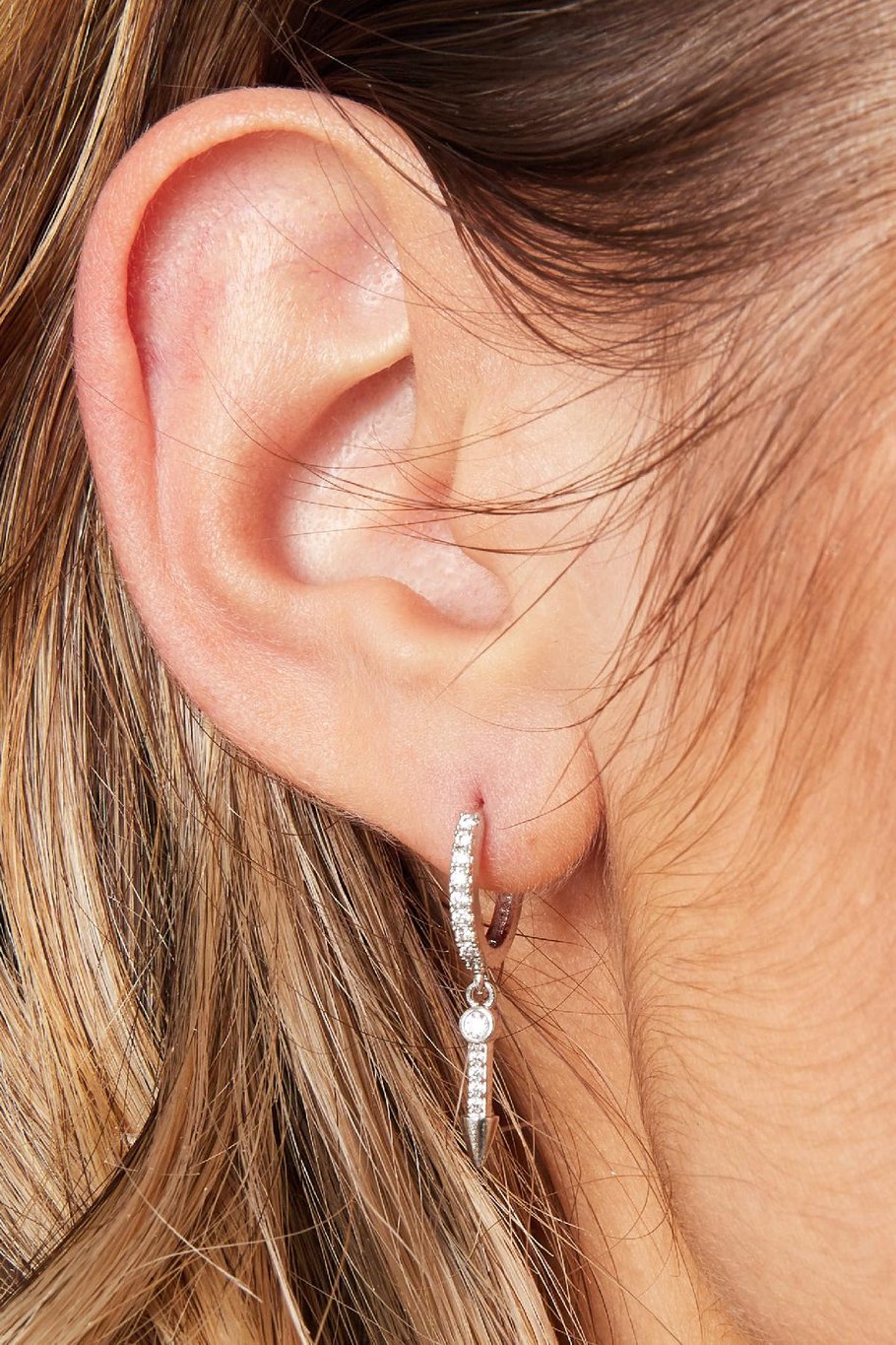 Oorbellen Arrow Rhinestones Zilver Koper Afbeelding3