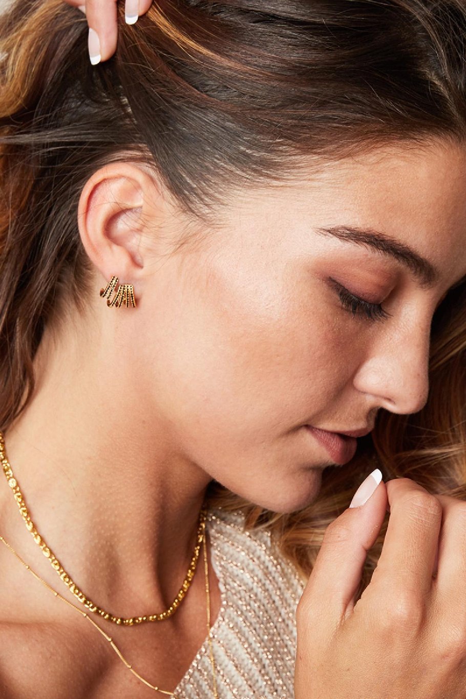 Earring Rachel Goldfarbe Kupfer Bild3